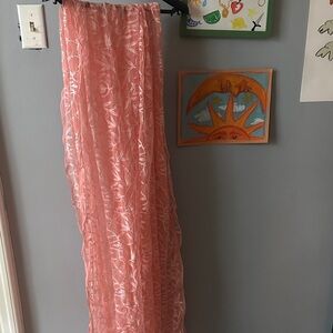 Pink Sheer Floral Scarf